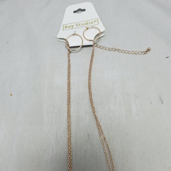 Bay Studio Glitter Pendant Earring & Necklace Set One Size Rose Gold Tone - Picture 8 of 8